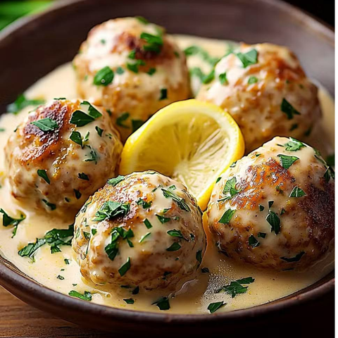 BOULETTES DE PORC SAUCE CRÉMEUSE AU PARMESAN
