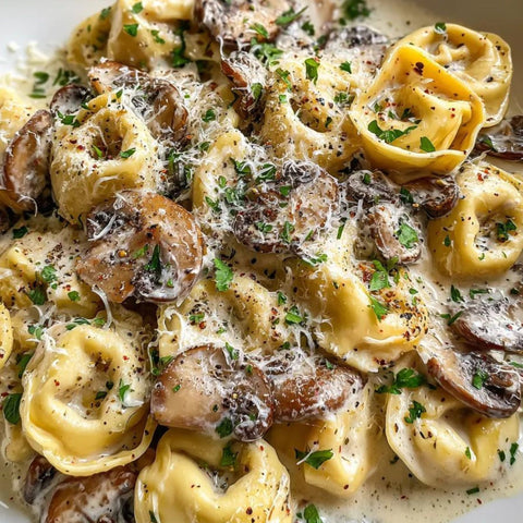 TORTELLINIS AU FROMAGE, SAUCE ALFREDO FORESTIÈRE