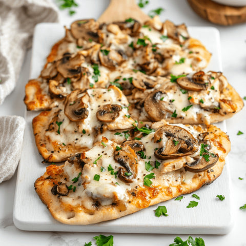 PIZZA NAAN POULET FORESTIÈRE