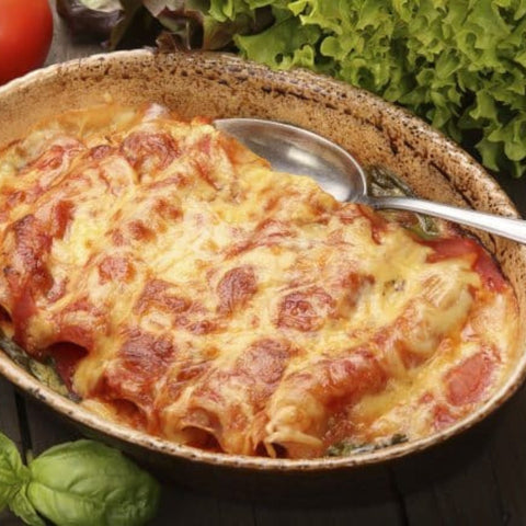 MANICOTTIS À L'AUBERGINE & CHEDDAR