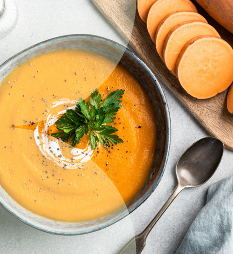 VELOUTÉ DE POIVRONS & PATATES DOUCES
