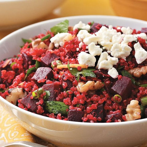 SALADE DE BETTERAVES, QUINOA, FETA & AMANDES